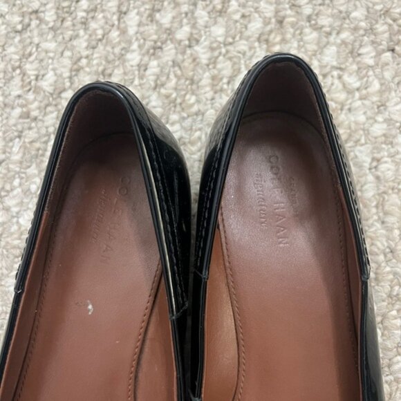 Cole haan pointed toe black flats size 8 bow - Picture 3 of 8